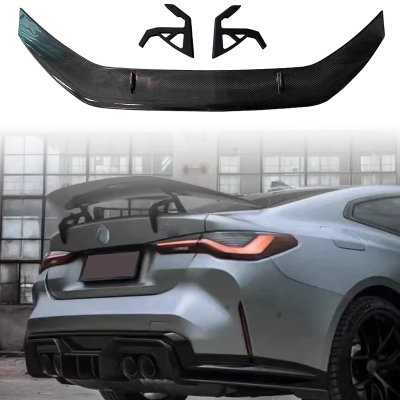 Suitable For BMW M4 G82 2020-2024 Carbon Fiber Material GT Style Rear Spoiler Luggage Cover Spoiler Tail Wing