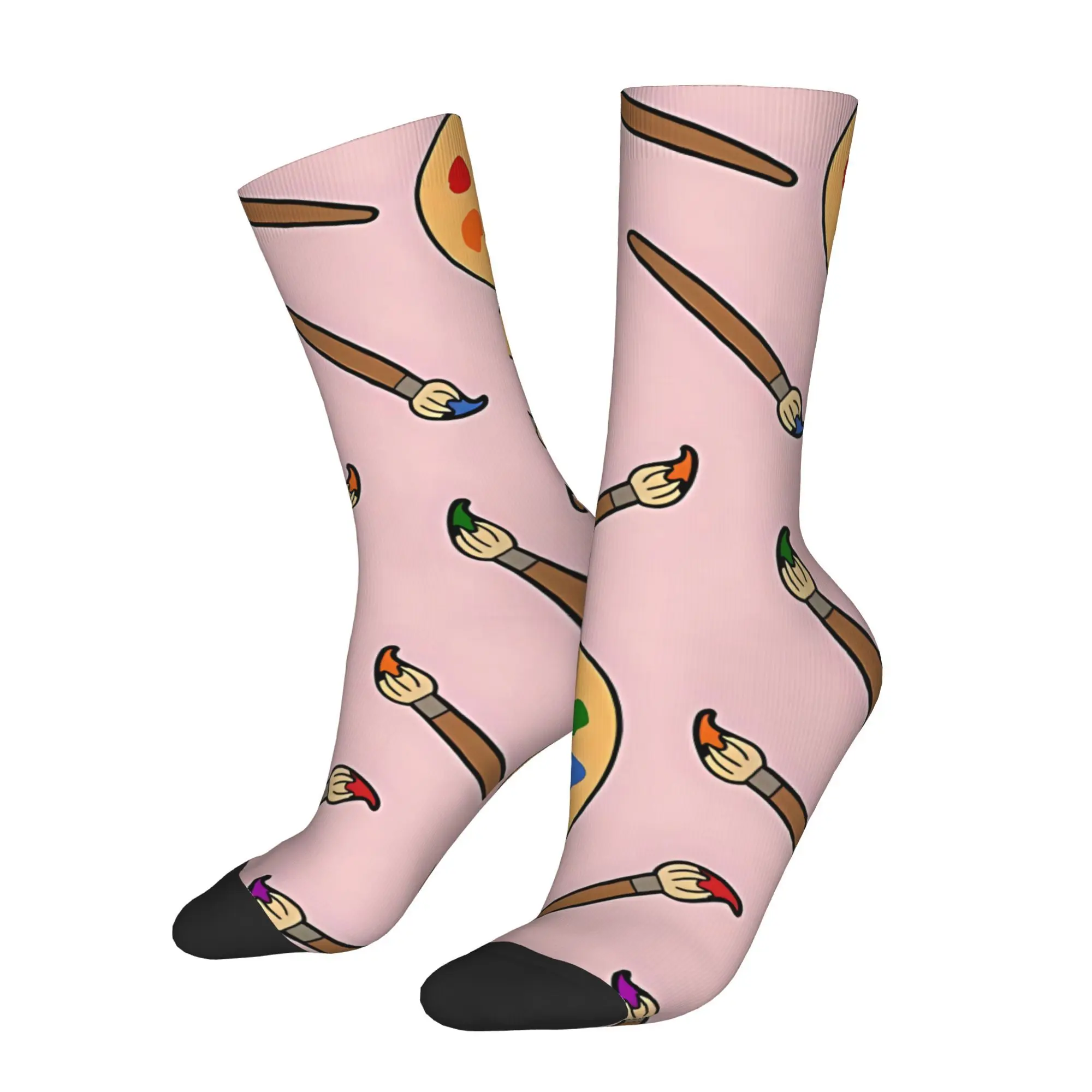 

Paintbrush And Palette Sock Printed Man Polyester Fashion