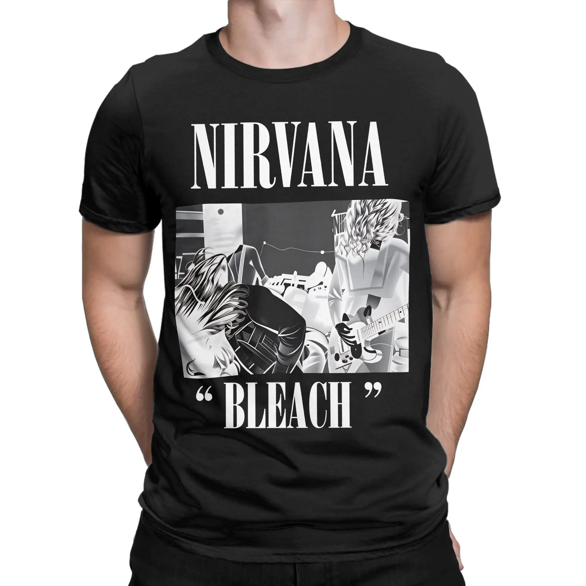 Nirvana Angel Band Men T Shirt  Fun Tee Shirt Short Sleeve Round Neck T-Shirt Cotton Party Clothes