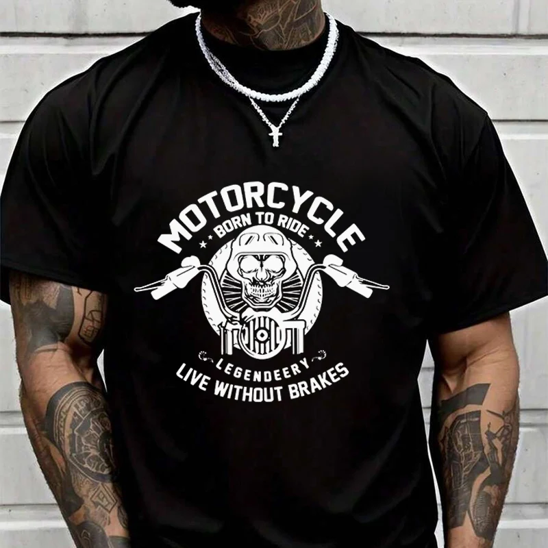 

New Eye Catching Motorcycle T-Shirt For Riders Men's And Women's Fashion Casual High Quality Round Neck Tshirt Tee 2026