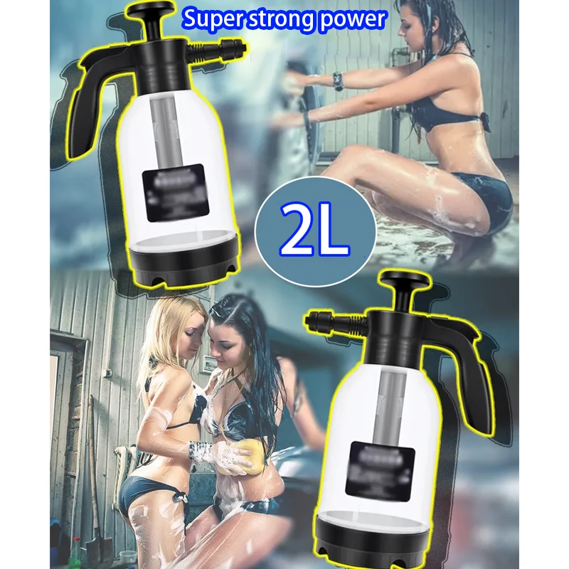 

2L Hand Pump Foam Sprayer Pneumatic Washer Foam Snow Foam High Pressure Car Wash Spray Bottle for Car Home Cleaning