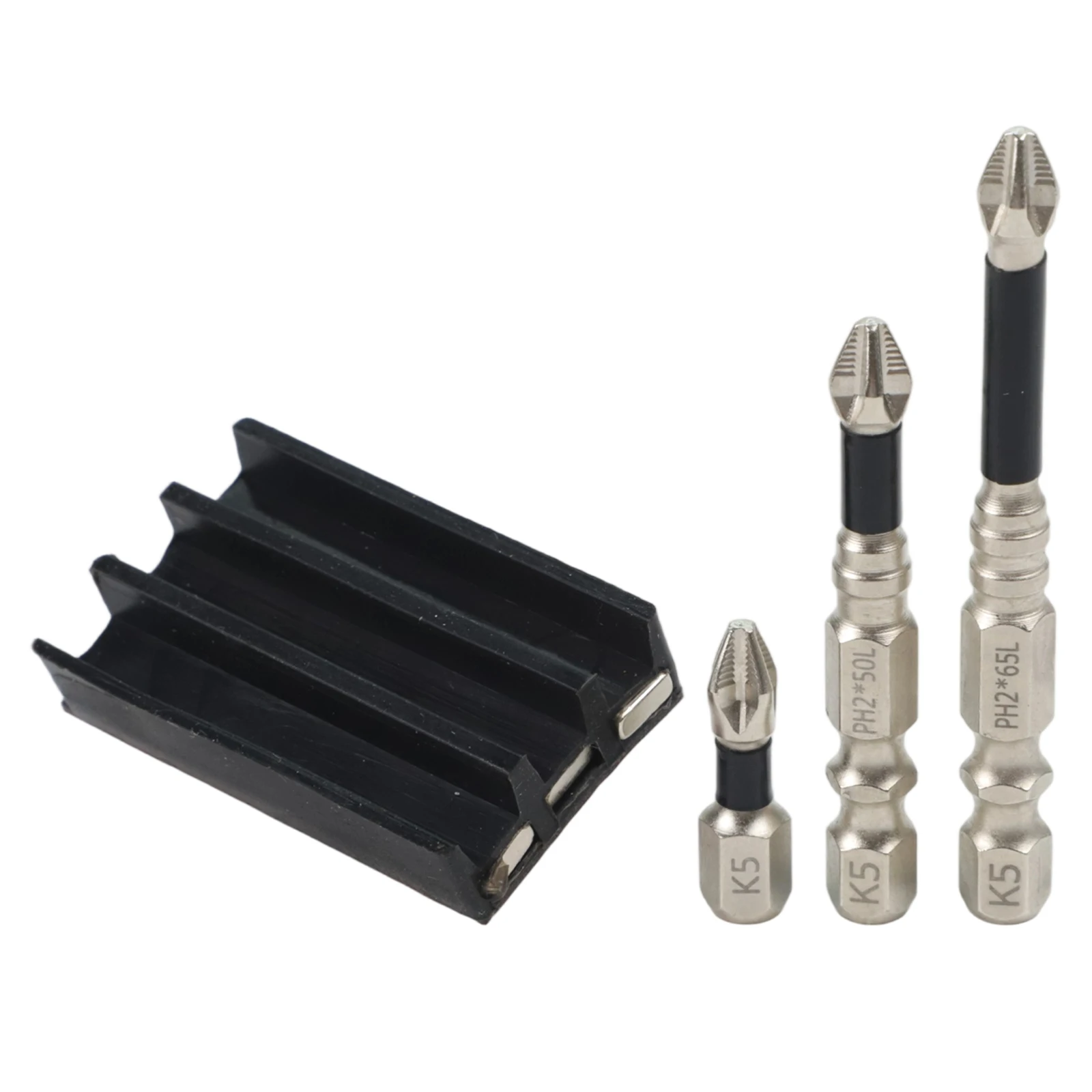 Flexible Silicone Holder Black, Silver Magnetic Bit Holder Professional Tool Secure Bit Storage Convenient Bit Management