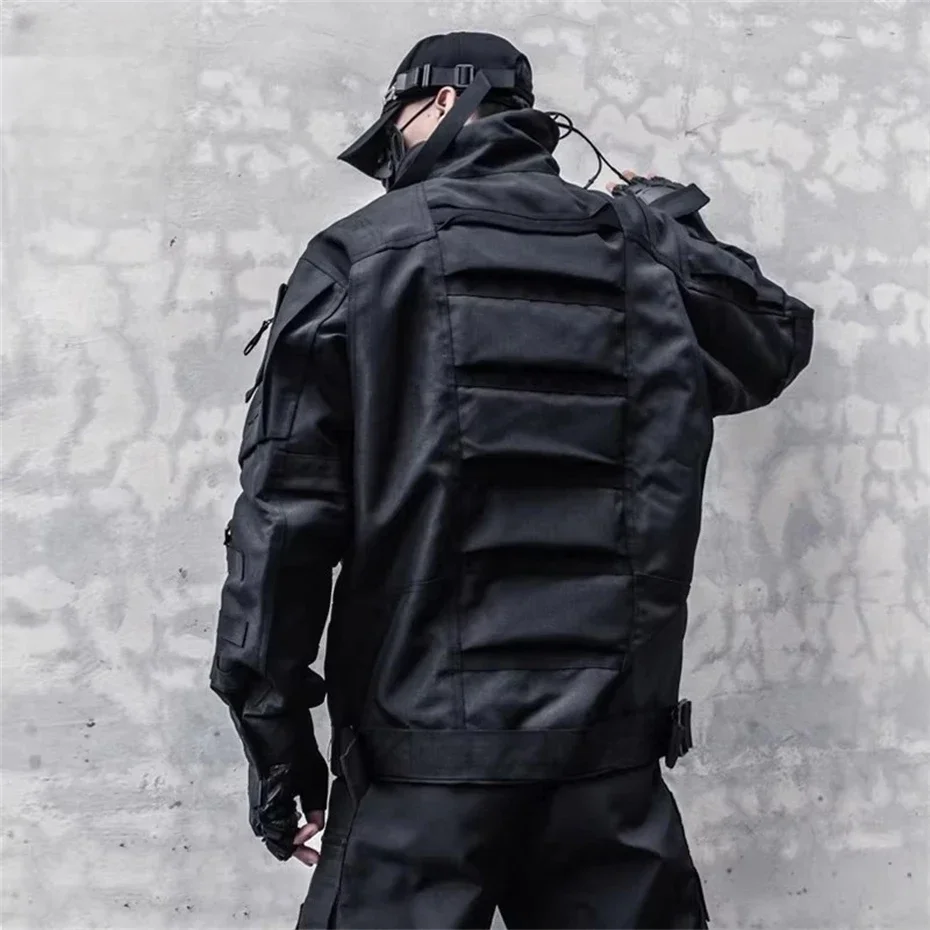 Black Tactical Bomber Jackets Men Functional Multi Pockets Coats Waterproof Windbreaker 2025 Hip Hop Streetwear Techwear Jacket