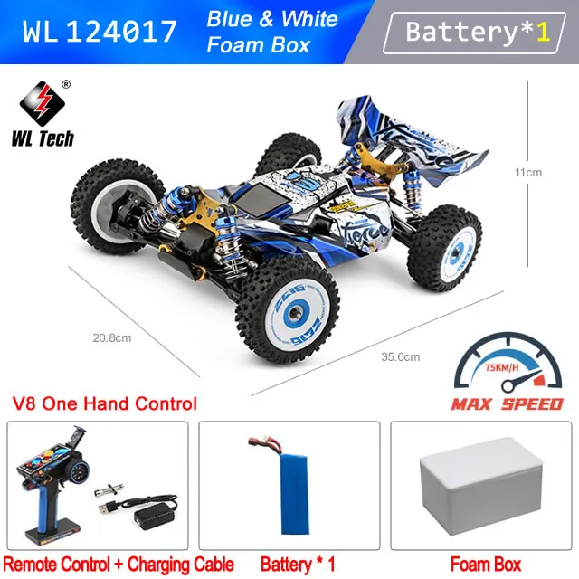 WLtoys WL-124017 RC Car 1:12 4WD 75Km/H One Hand Racing Remote