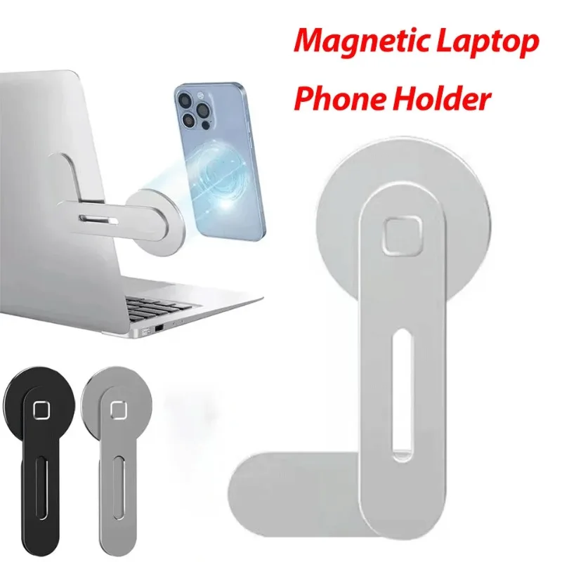 

Магнитный держатель для телефона для ноутбука 2025 года, монитор компьютера, боковой сотовый телефон, тонкий и складной для iPhone 17, 16, 16 серии, чехол и все телефоны