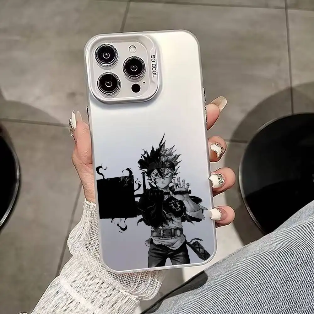 Anime Cool A-Asta Black Clover Phone Case For iPhone 17,16,15,14,13,12,11,Mini,Pro,E,MAX White Candy Matte Cover view 3