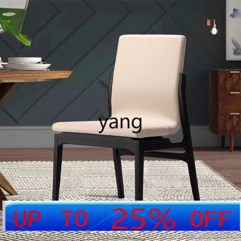 

Lmm Home Scandinavian Modern Simple Chair Ash Wood Stool High Backrest Solid Wood Dining Table and Chair