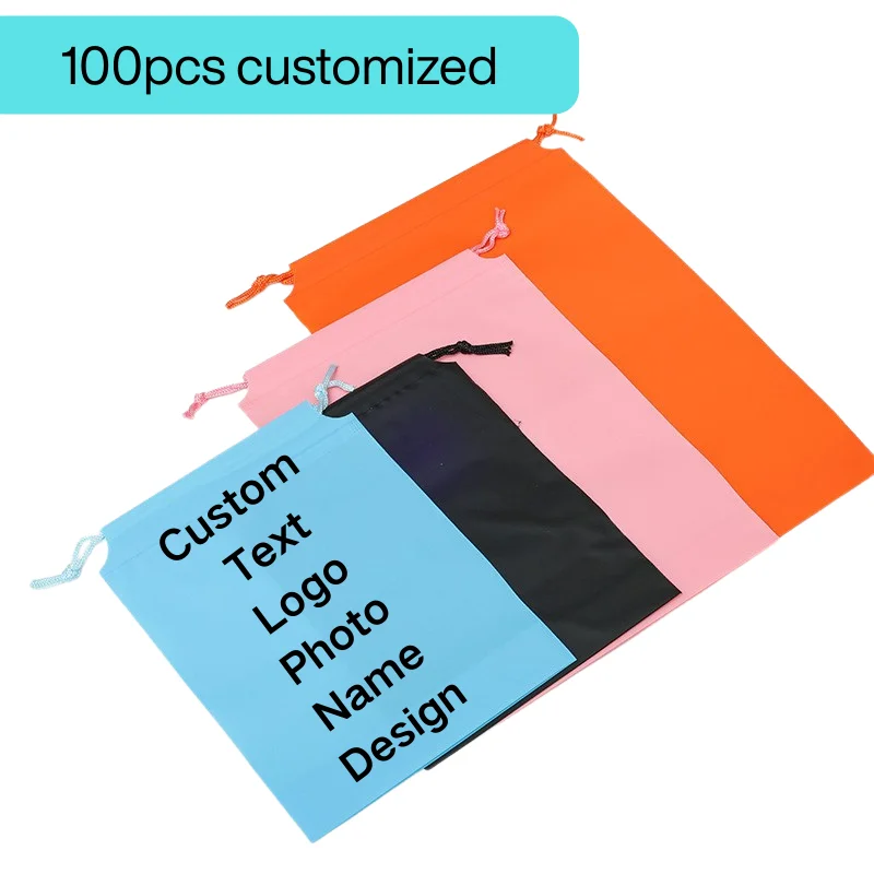 

100 шт. мешочков с веревочными ручками для хранения мелких вещей, маленьких сумок для одежды, косметичек. Возможно нанесение логотипа на заказ.