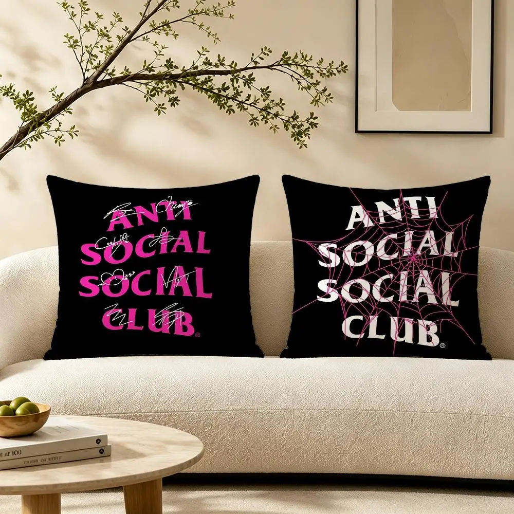 Anti Social Social Club Cushion Cover Pillow Short Plush Warm CreamStylel Cushion for Living Room Bedroom Sofa Ideal for Gifting