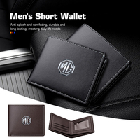 Car Fashion Leather Short Purse ID Card Holder Case Wallet For MG 3 5 6 7 HS ZS GS Hector TF GT ZR RX5 RX8