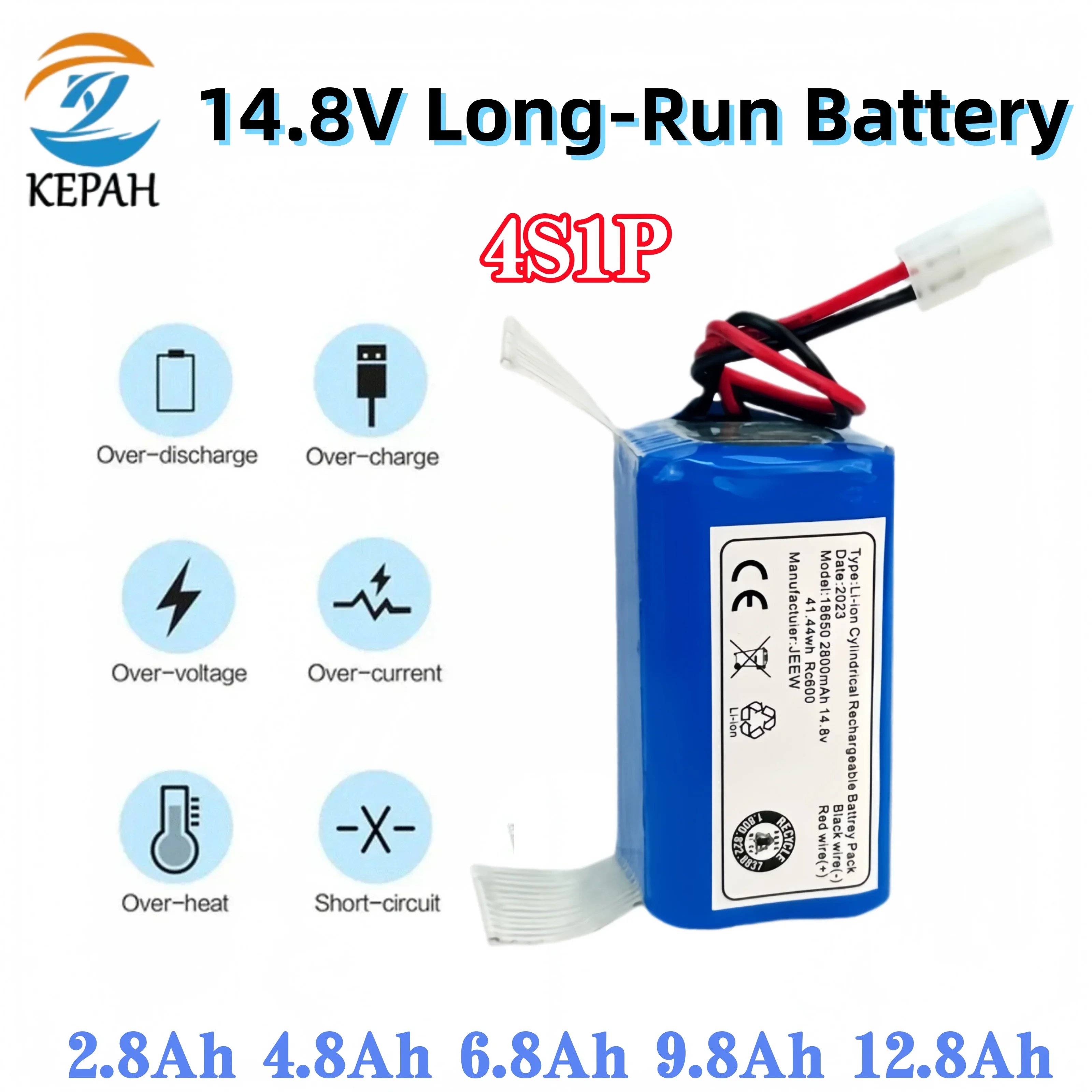 

Аккумулятор для робота-пылесоса большой емкости 2800 мАч | 4S1P 14.8В, с настраиваемым разъемом, литий-ионный, перезаряжаемый