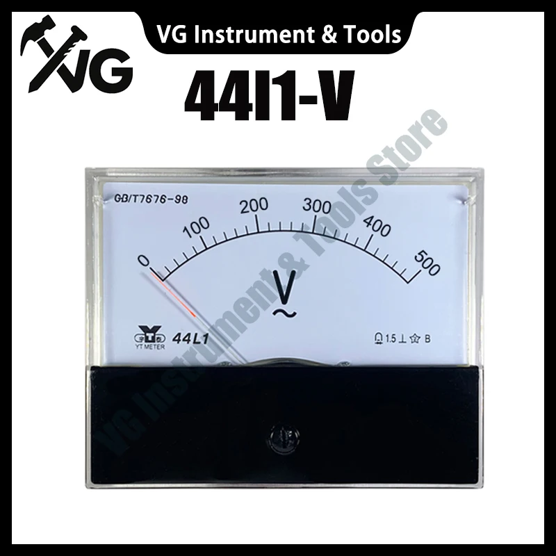 44l1-V AC voltmeter ac10v 15V 20V 30V 50V 100V 150V 250V 300V 450V 500V 600V 750V pointer voltmeter 80 * 100mm to measure single