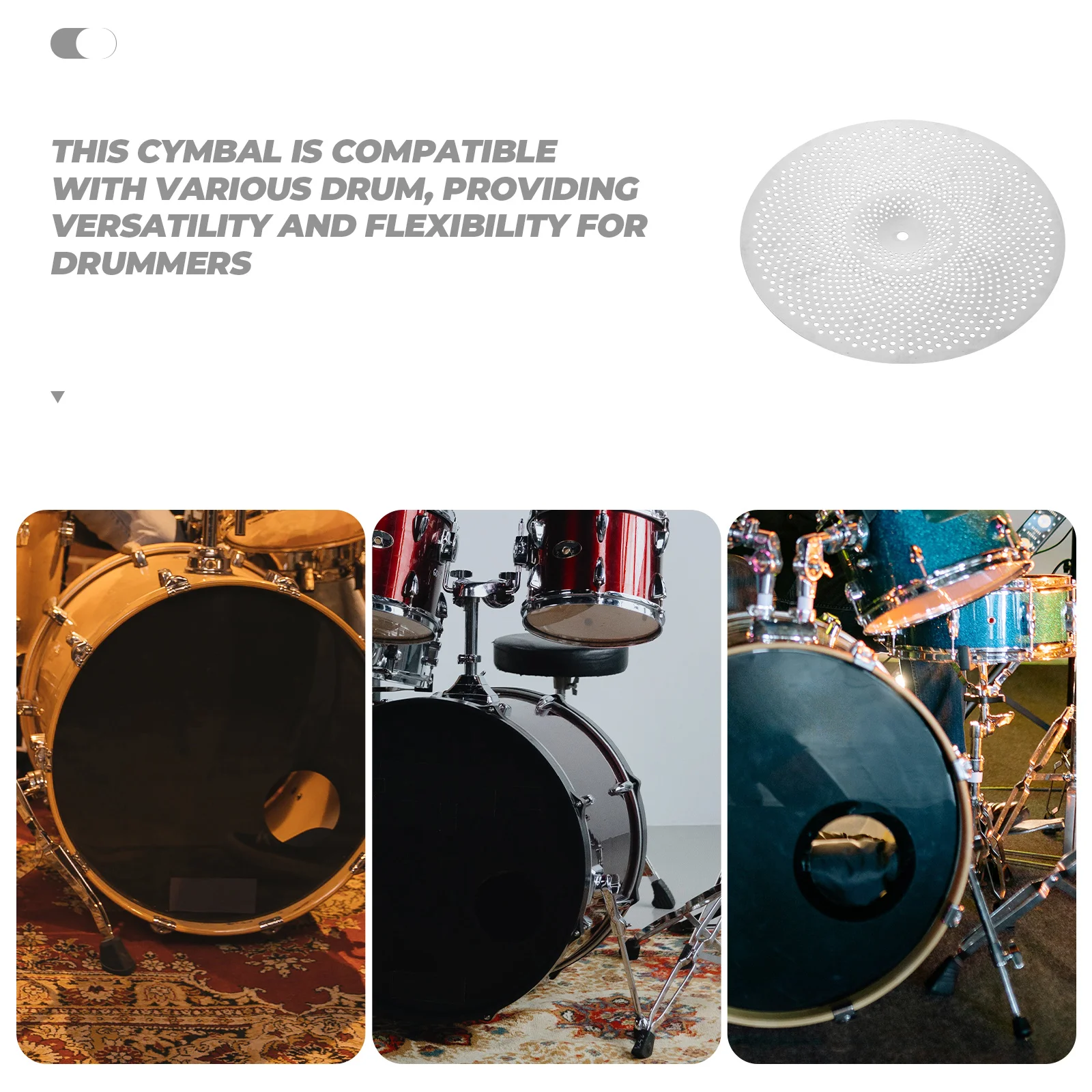 

Quiet Crash Cymbal Replacement For Drum Set Alloy Low Volume Splash Cymbal Drum Practice Accessories Durable Metal Cymbals