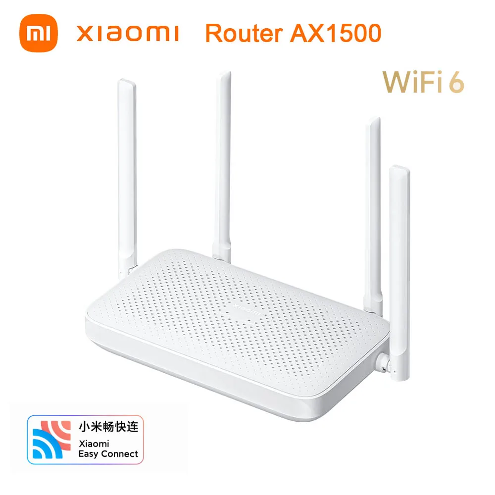 Imagem -02 - Xiaomi-roteador de Banda Dupla Ax1500 Wifi 2.4g 5ghz 1501mbps Porta Ethernet Gigabit Adaptativa Trabalhe com Mijiaapp