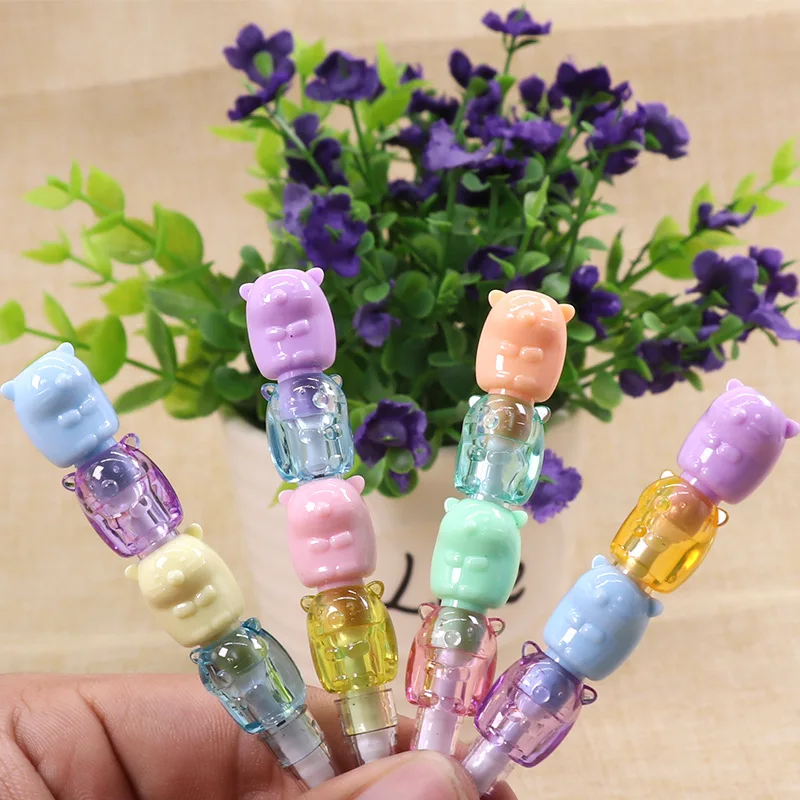 2pcs/Set Cute Bear Non Sharpening Mechanical Pencil Student Writing Pen School Office Supplies Pencil Stationery Gifts