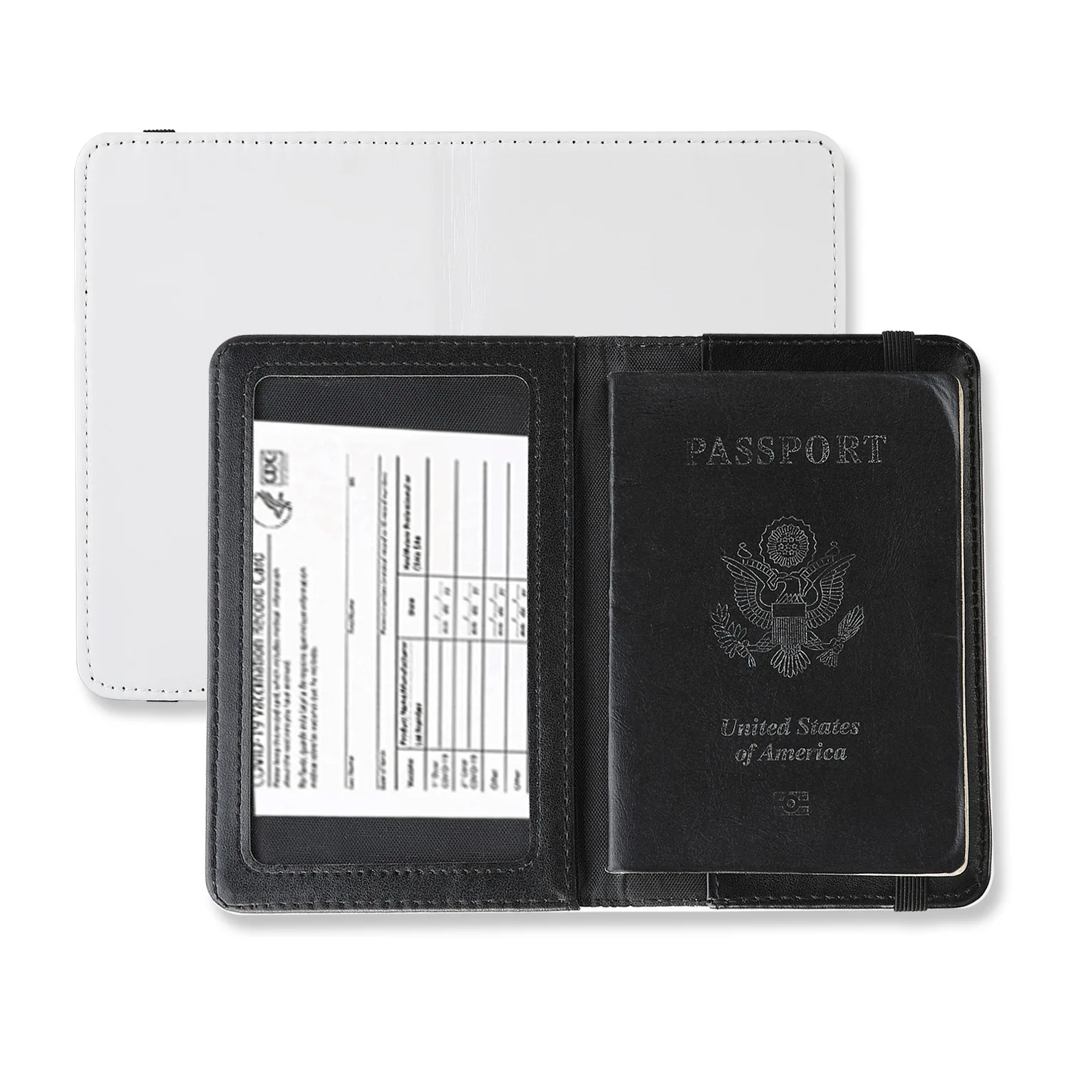 5pcs Sublimation PU Passport Holder Cover Blank Travel Passport Holder Cover Card Holders for heat Transfer