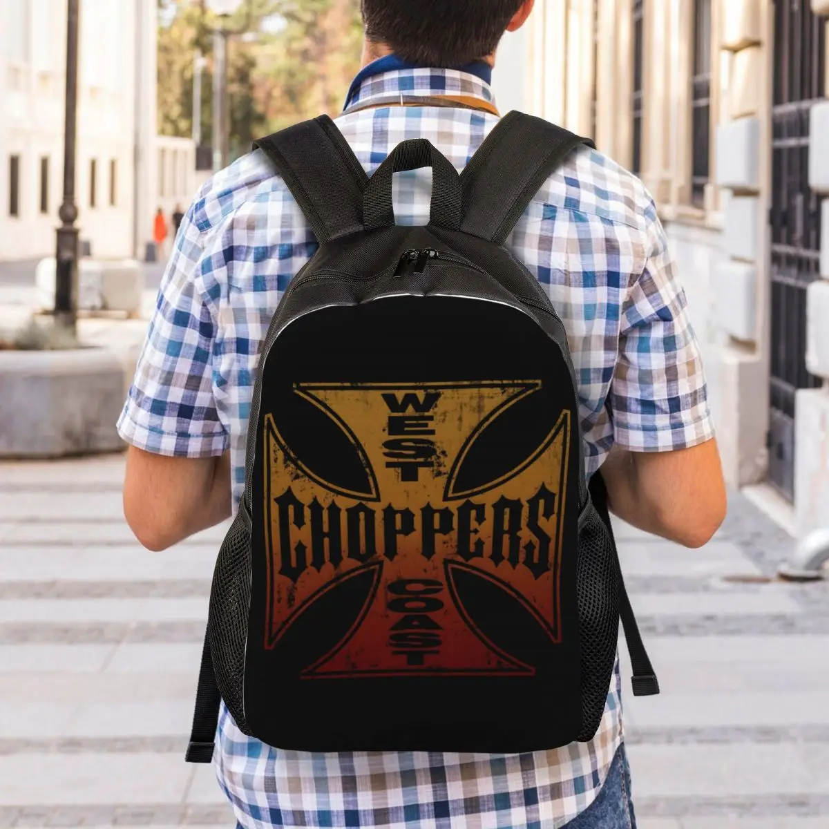 West Coast Iron Cross Choppers zaino da viaggio donna uomo School Laptop Bookbag College Student Daypack Bags