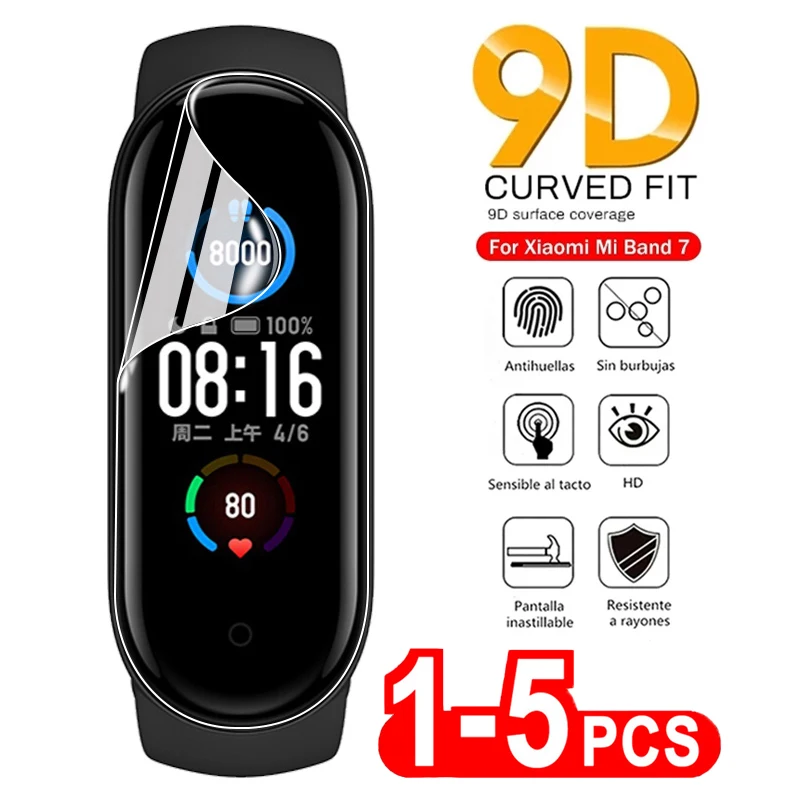 9D Curved Soft Hydrogel Film For Xiaomi Mi Band 8 7 Pro Protective Film Xiaomi MiBand 6 5 4 3 Smart Wristband Not Tempered Glass