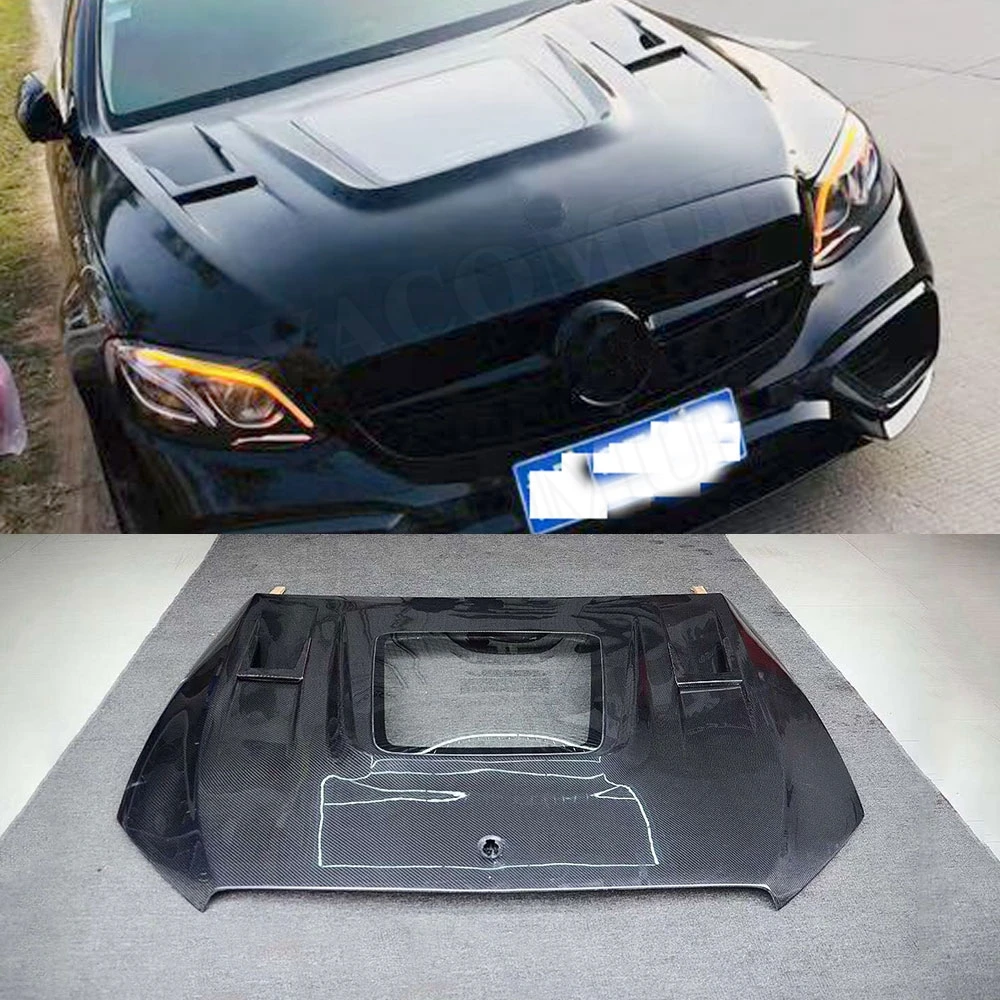 

Carbon Fiber Front Engine Hood Vent Cover For Benz E Class W213 E250 E350 E43 E63 AMG 2016 2017 2018 Car Bonnet Cap