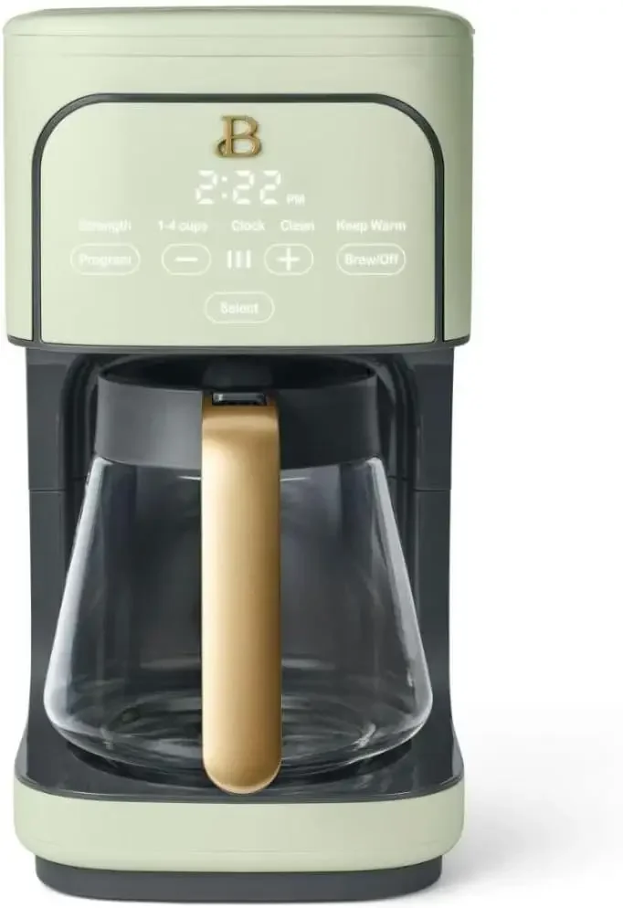 B - 12-Cup Programmable Coffee Maker with Touch Controls, Auto Brew Timer, Reusable Filter, Large Glass Carafe, Countertop Coffe