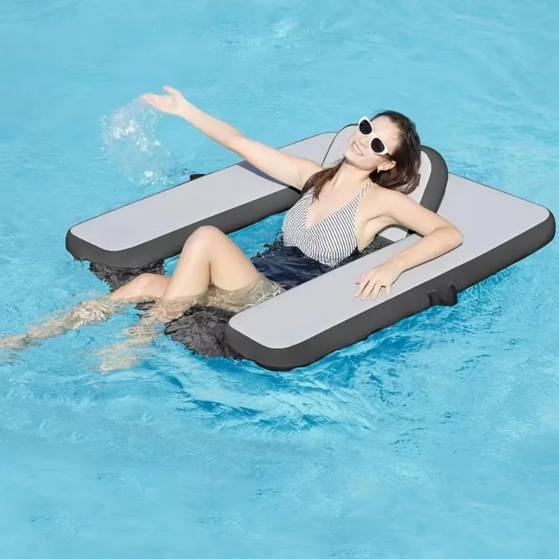 Inflatable Water Float Seat Portable Drop Stitch Material Perfect For Pool And Lake Relaxation
