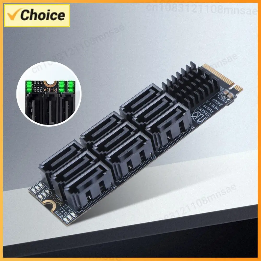 

Адаптер M.2 M-Key NVMe на 9 портов SATA 3.0, 6 Гбит/с, карта расширения M.2 NVME M-Key на 9 портов SATA, PCIe 3.0 x2, для увеличения емкости жесткого диска