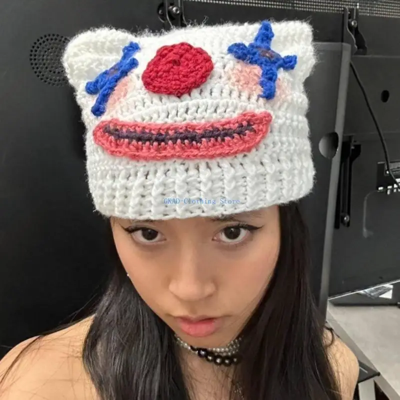 N0PE милая шапка-бини с клоуном, забавная вязаная шапка для покупок, прогулок, универсальная ветрозащитная шапка для активного