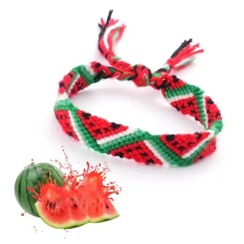 Popular Red Green White Black Rope Hand Woven Rope Bracelet Ladies Fashion Hand Tibetan Woven Watermelon Bracelet Girl Jewelry