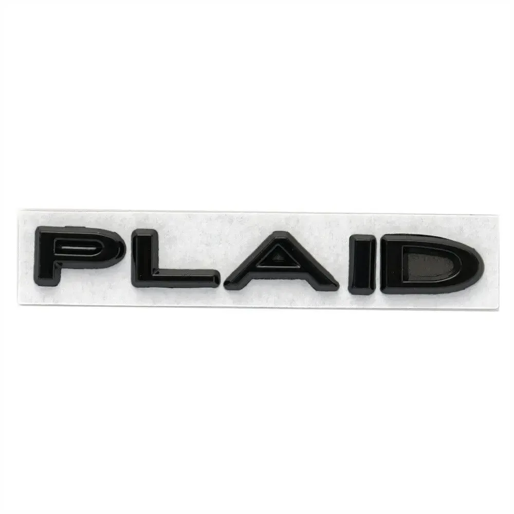 1Pieces Car Accessories PLAID Logo Glossy Black Emblem Stickers Car Fender Rear Trunk Badge