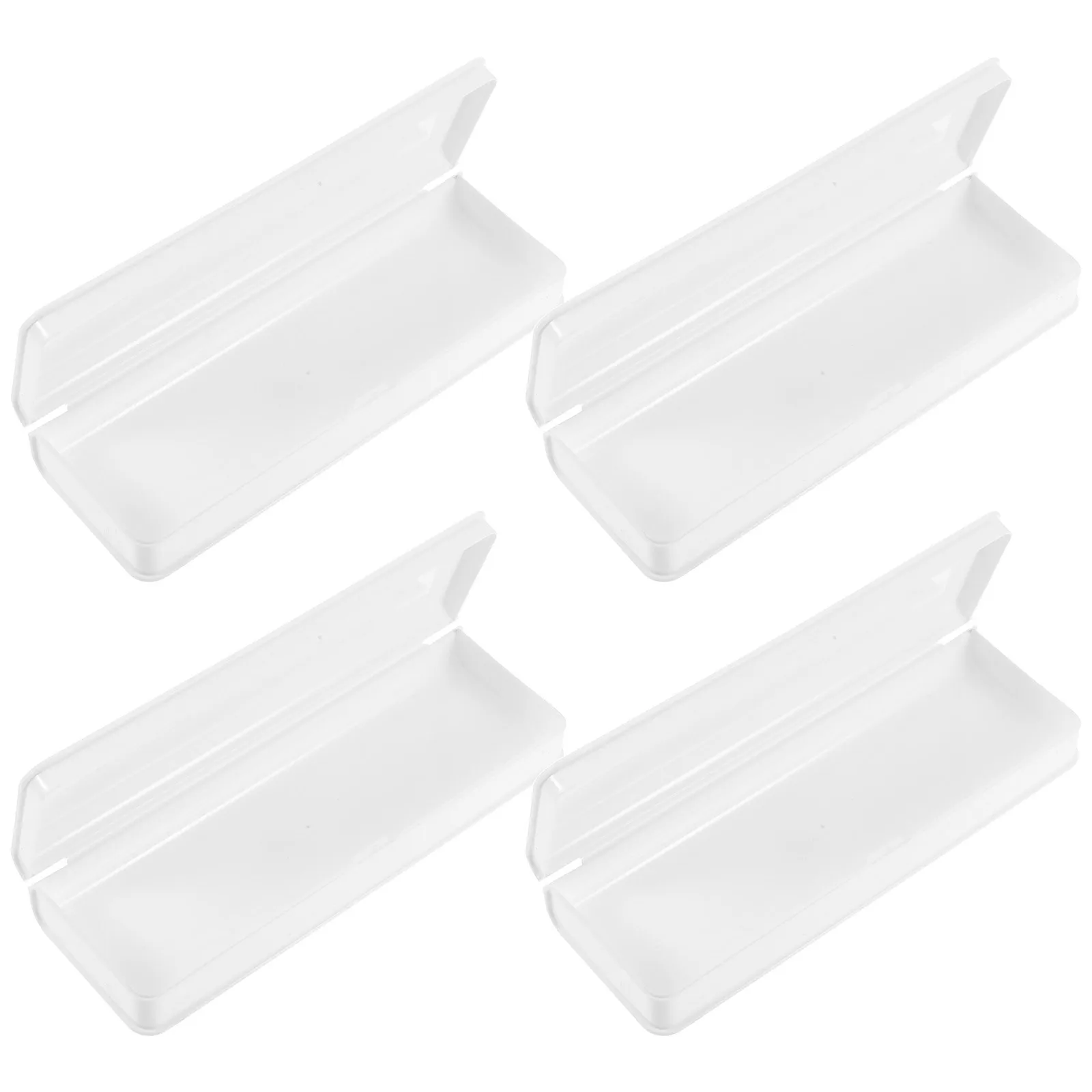 

4pcs Snap Closure Pencil Box High Capacity Lightweight Plastic Stationery Organizer For Pens Pencils Rulers Erasers Mini