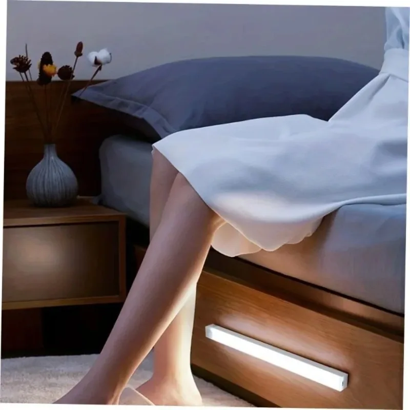 Luz nocturna LED para el hogar de 30cm, detección de cuerpo humano, gabinete de pasillo, luz de entrada larga, sin cableado, luz de inducción de carga