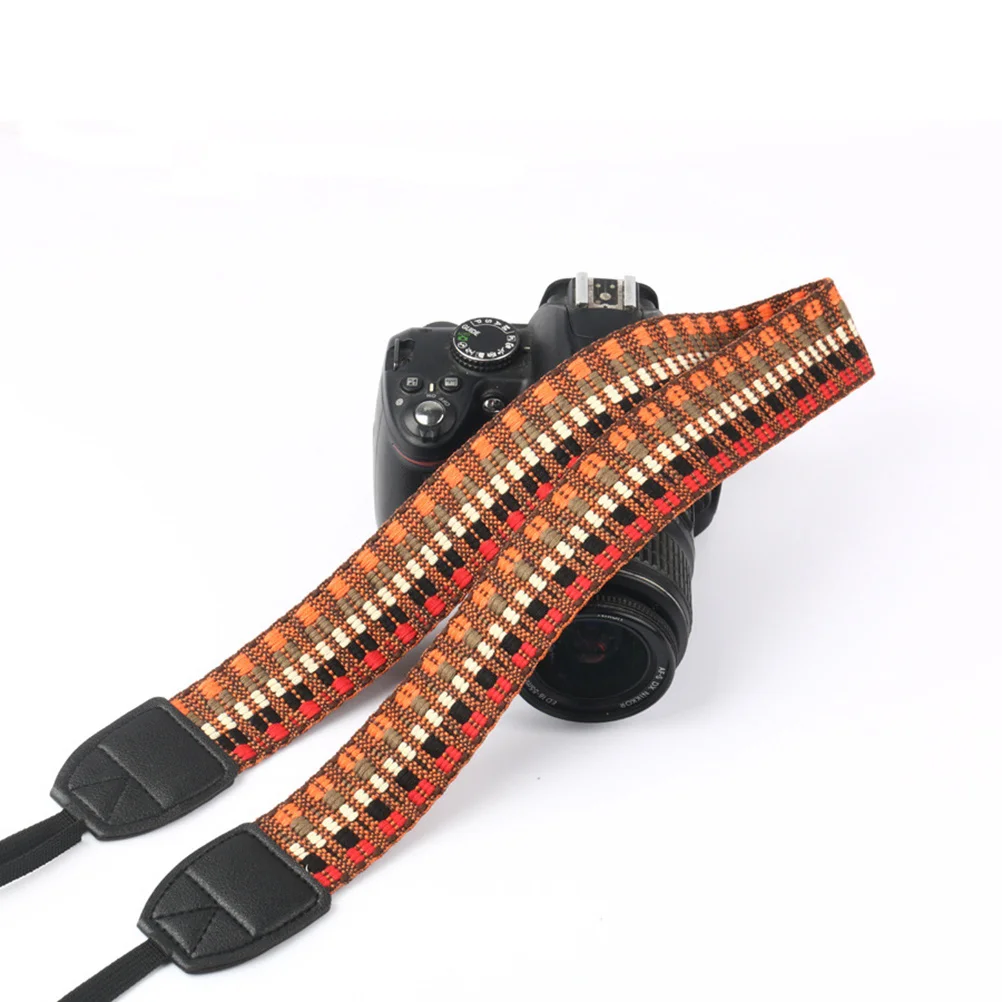

Camera Strap Vintage Style Adjustable For Dslr Cameras Durable Cotton Thread Comfortable Wear Unisex Design Grey