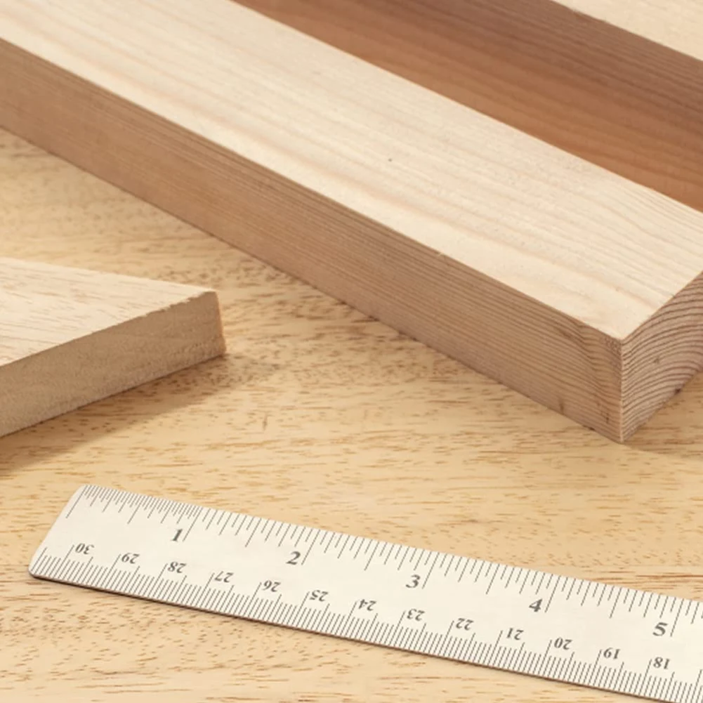 Stylish-Metal Ruler With Cork Backing 6/12/18 Inch Ruler Set With Inch And Cm Drafting Tools For Precise Measurement Purposes