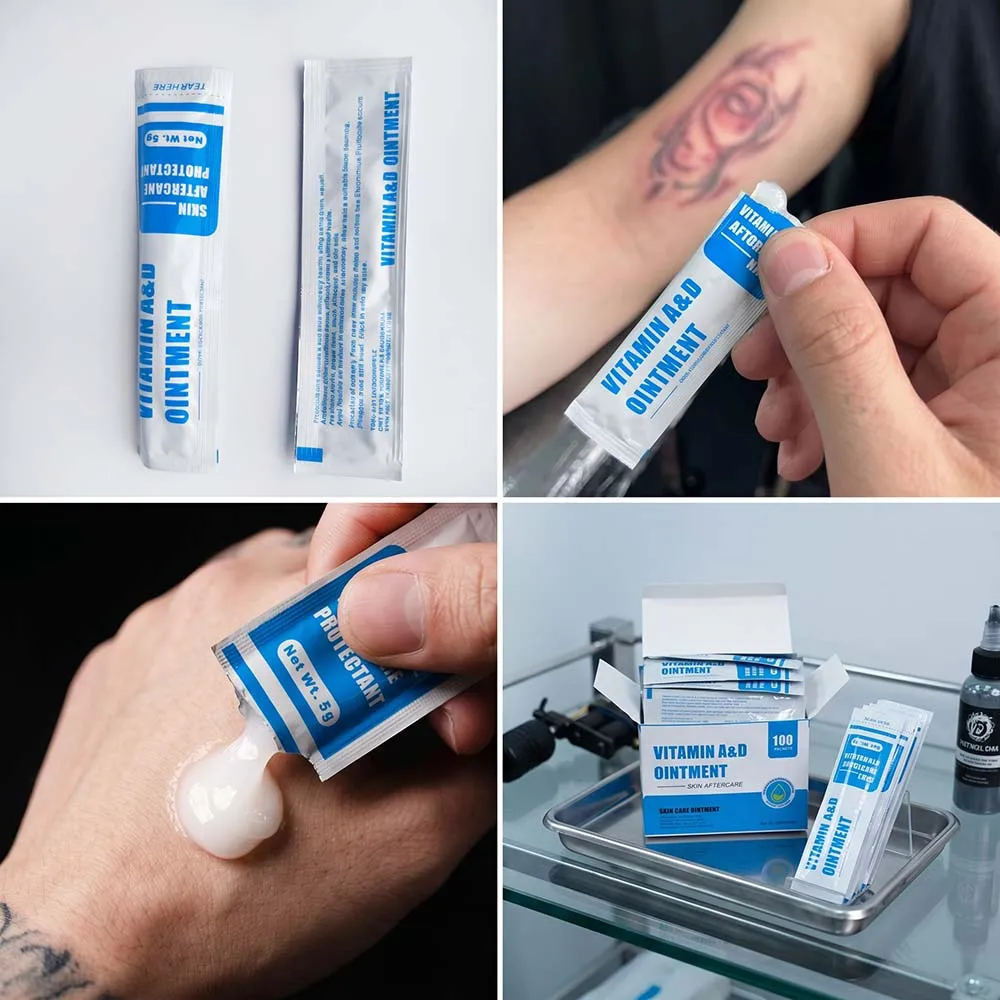 100/50/30/10Pcs Tattoo Aftercare Cream Vitamin A D Ointment Tattoo Anti Scar Repair Gel Permanent Makeup Tattoo Healing Creams