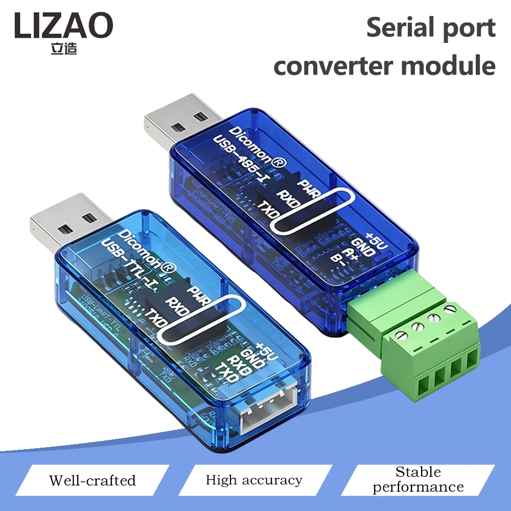 USB to TTL RS485 Serial Converter Module, Industrial Isolated UART Serial Downloader Adapter For Arduino PLC Modbus