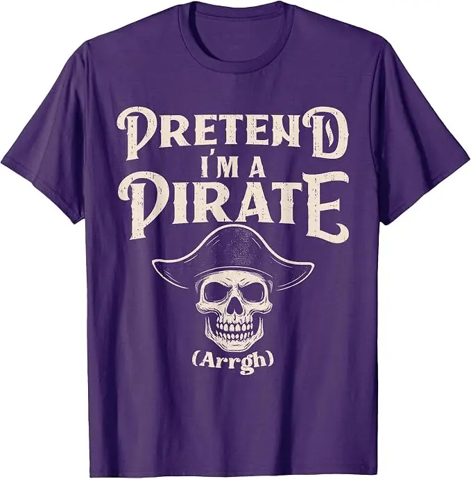 Stell dir vor, ich bin ein Piratenkostüm Lustiges Halloween-Buccaneers-Meme-T-Shirt Y2k-Humor Halloween-Kostümparty Piraten-Sprüher-T-Shirt Neuheit – Detail 13