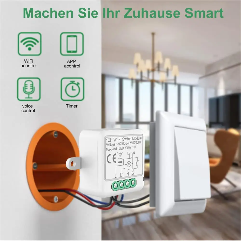 Tuya ZigBee WIFI Smart Switch Module/Dimmer No Neutral Wire Required Smart Home DIY Light Breaker Works with Alexa Google Home