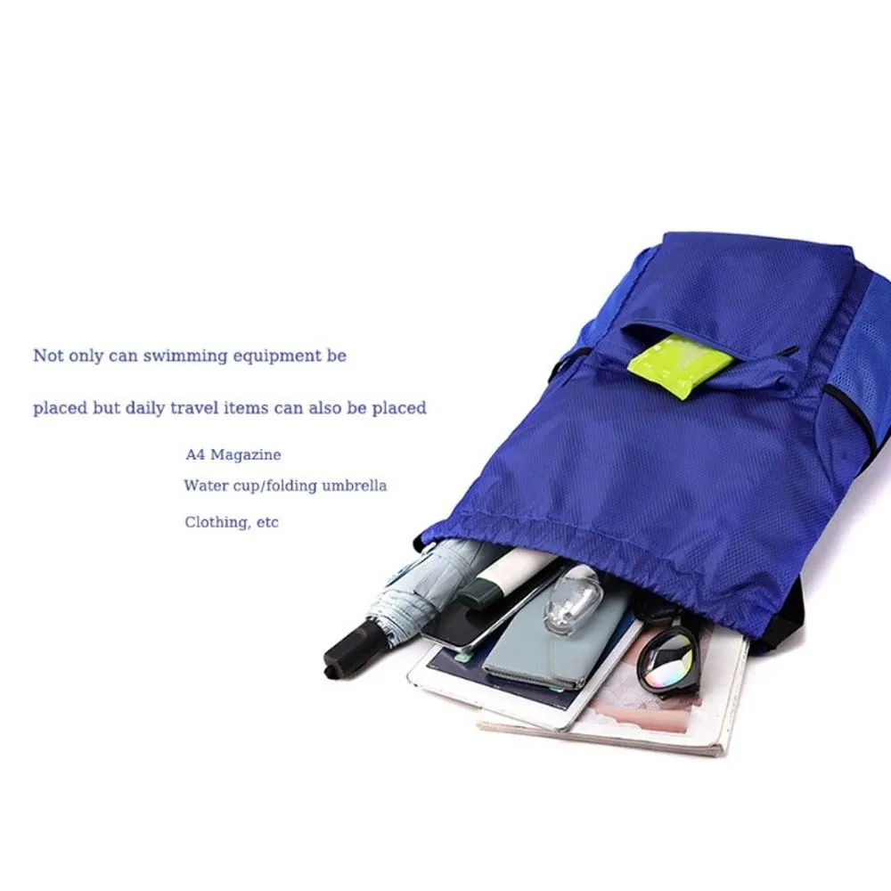 Portable Gym Drawstring Bag Large Capacity Adjustable Straps Oxford Cloth Backpack Quick Drying Lightweight