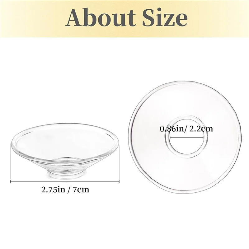 ABZV-Glass Bobeches For Candlestick Holders, 24 Pcs Candle Drip Protectors Candle Rings For Tapers, Candle Drip Catcher