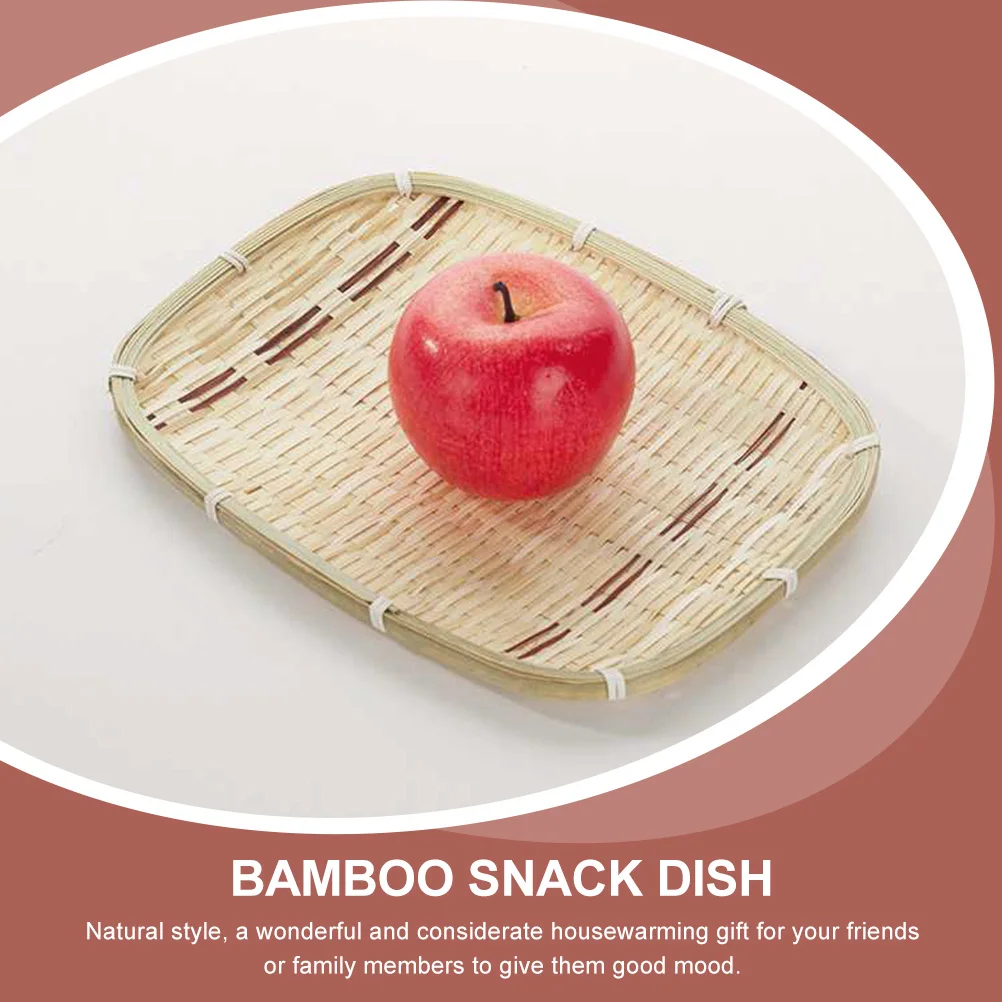 

Bamboo Snack Tray Lightweight Candy Dried Fruit Party Snack Serving Plate Storage Dish Dried Fruit Tray