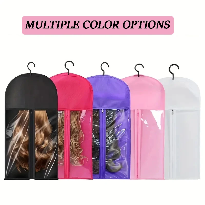 

1PC Wig Storage Bag with Hook - Transparent Dustproof Portable Design, Suitable for Salon And Home Use