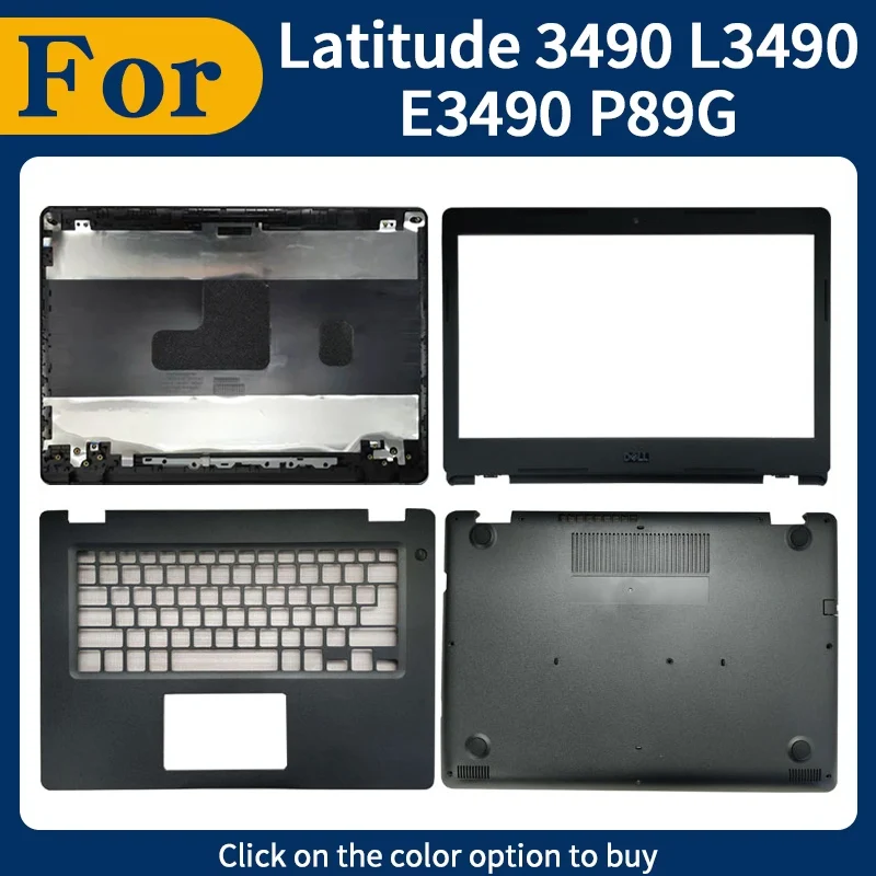 Black New Cover For Latitude E3490 3490 P89G LCD Screen Back Cover Front Bezel Hinges Palmrest Upper Top Case Bottom Cover