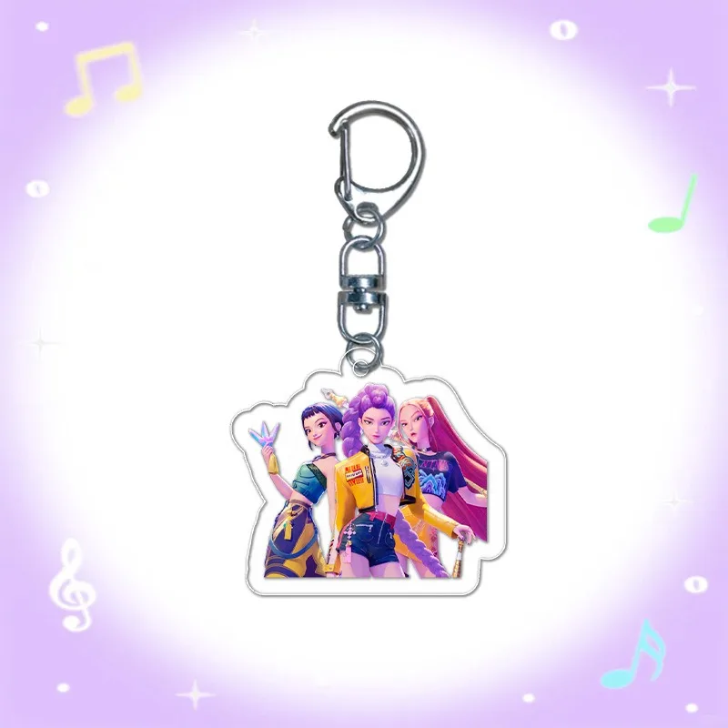 Kpop DemonHunt مراوح سلسلة المفاتيح القابلة للجمع سلع البضائع حقيبة الظهر زينة المحفظة المعلقات الهدايا الهدايا الصغيرة #6