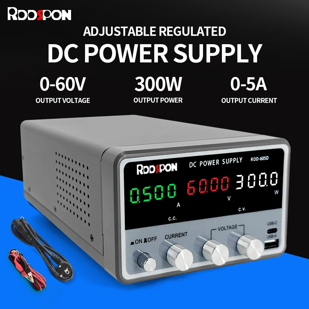 

Laboratory Power Supply 60V 5A Current Regulator Switch Power Supplys Adjustable Voltage Regulator Bench Source With LED Display