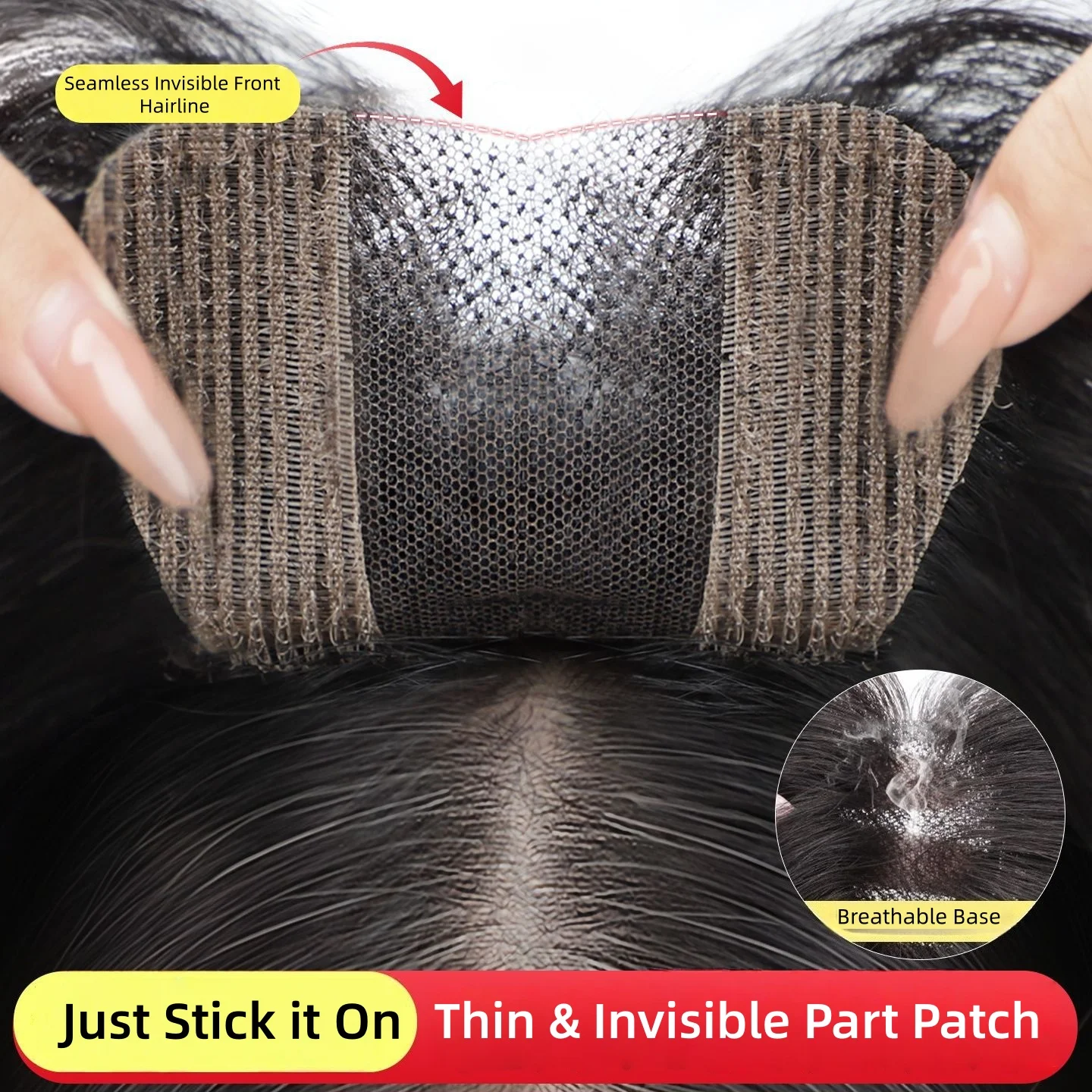 

Новые бесшовные накладки для волос на лоб без клипс, из натуральных волос, с волшебной застежкой, для женщин, скрывающие редкие волосы