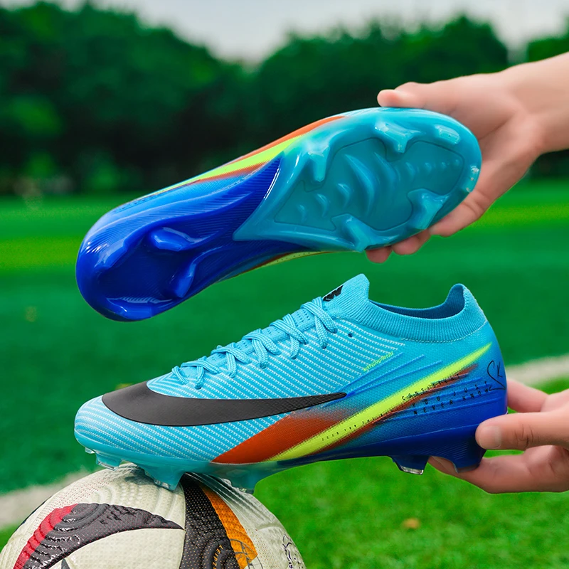 New Men Football Boots Cleats Outdoor Soccer FG Ultralight Match Soccer Shoes Training Shoes Drop Shipping Non-Slip Long Spikes
