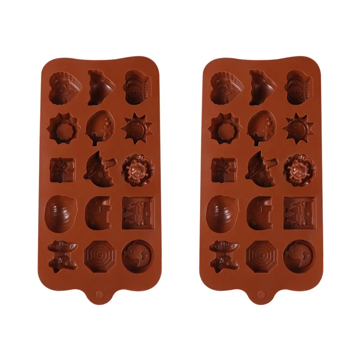 

2 PCS Chocolate Baking Mold Candy Making Silicone for Small Cake Molds Shapes Mould Light Brown Tool