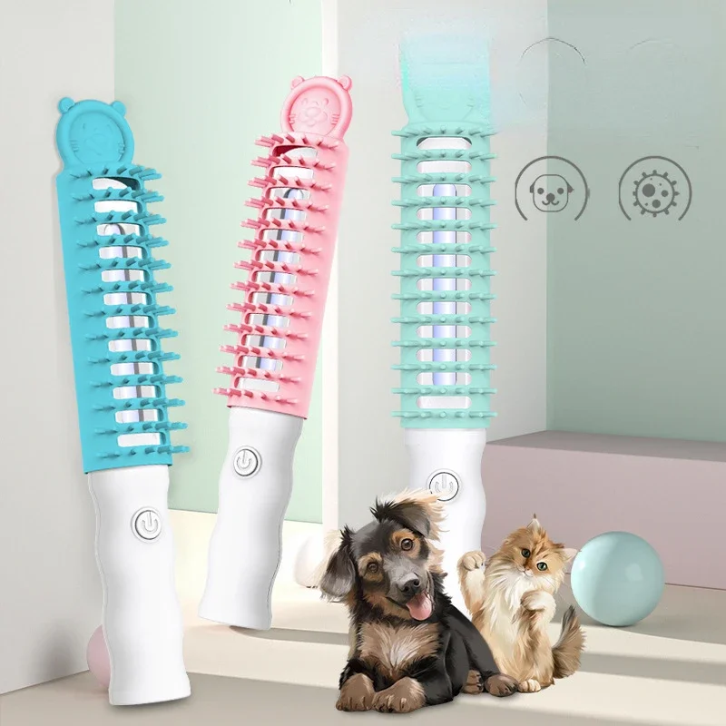 Pet UV Sterilization Comb, Dog And Cat Holding Pet Cleaning And Deodorizing Products Massage Hair Brush Pet Products