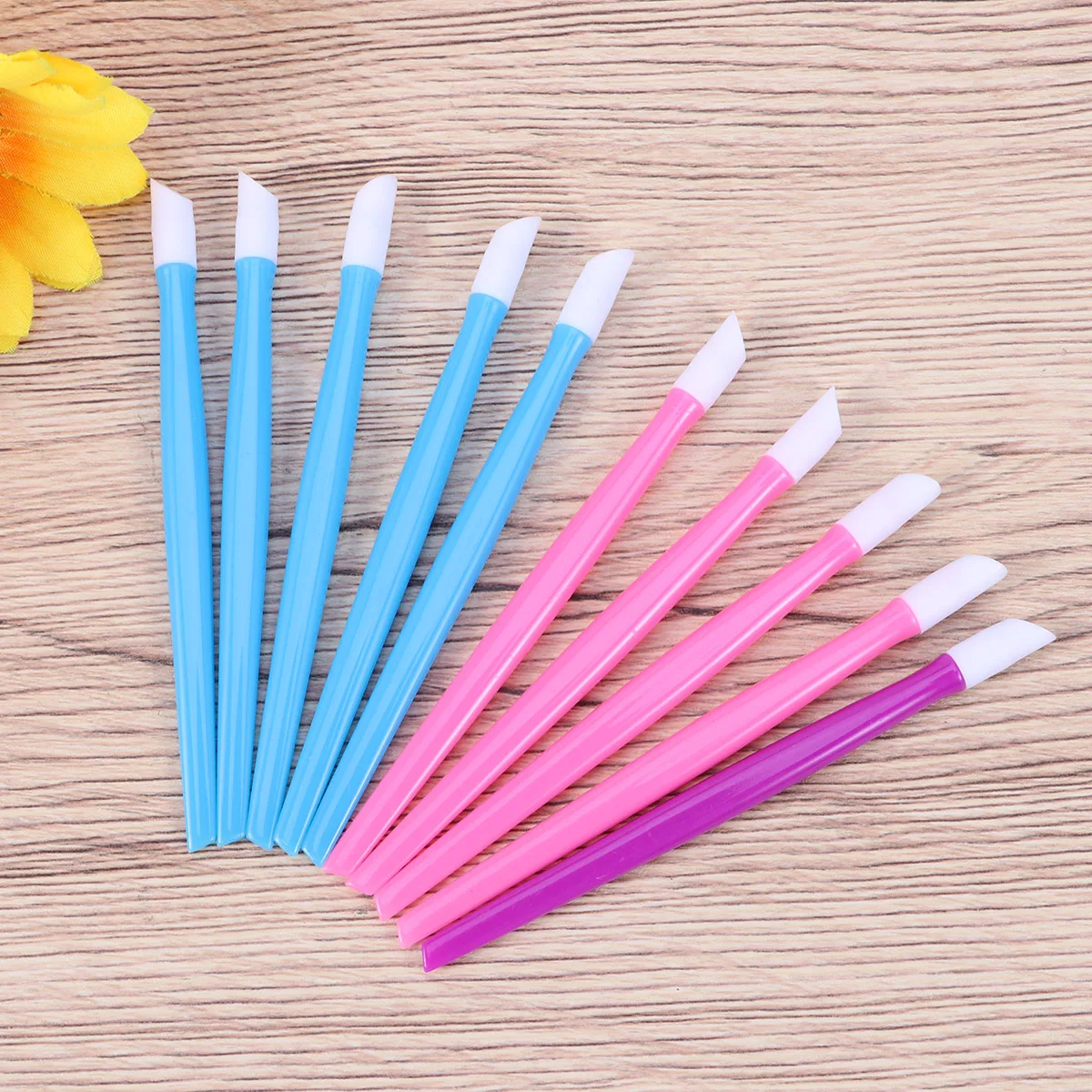 10Pcs Push Flat Nail Cuticle Pusher Acrylic Handle Dual Tipped Dead Skin Remover Nail Art Manicure Tool Cuticle Pushers