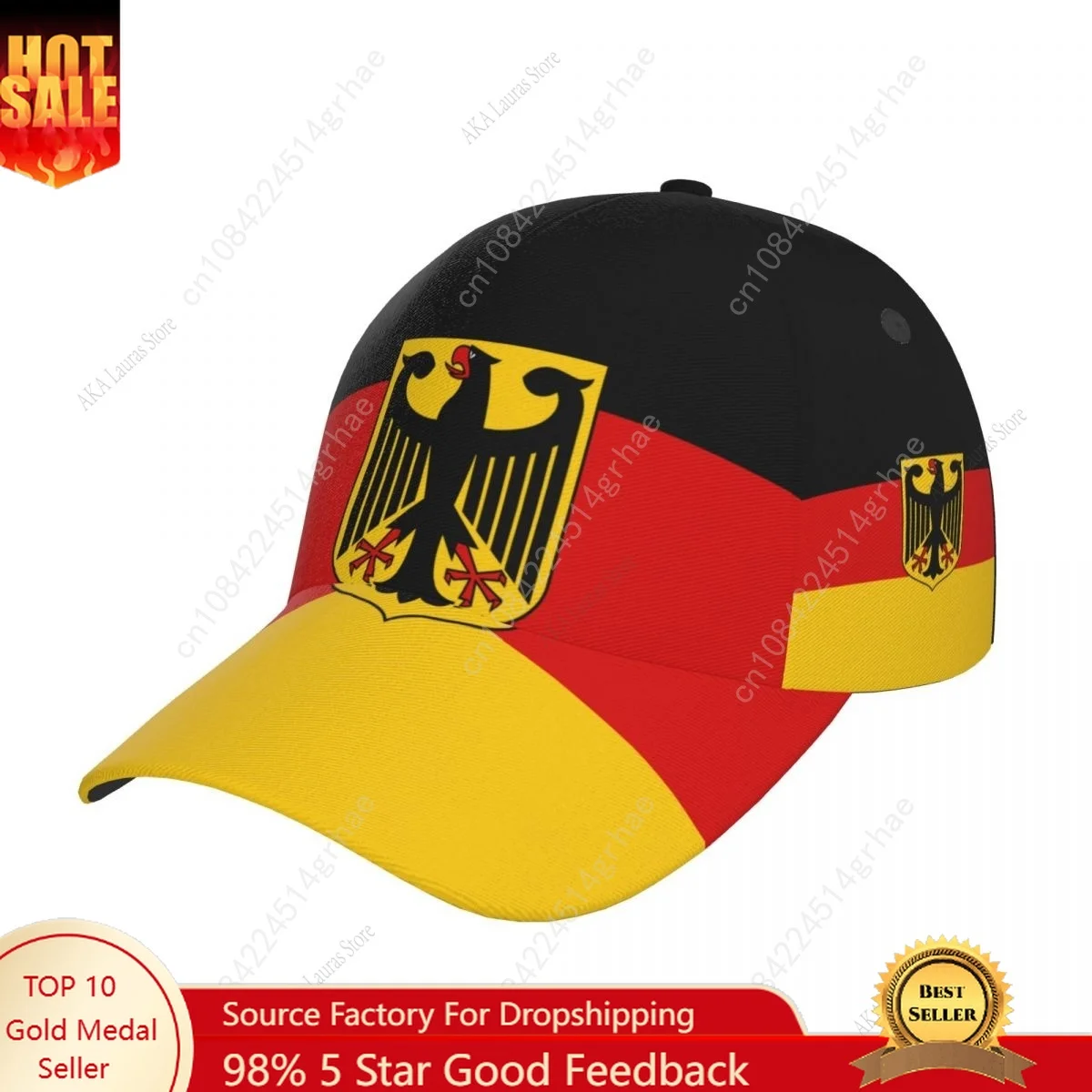 

Flag Of Germany Unisex Simple Baseball Caps Outdoor Adjustable Casual Hat Sunscreen Hat